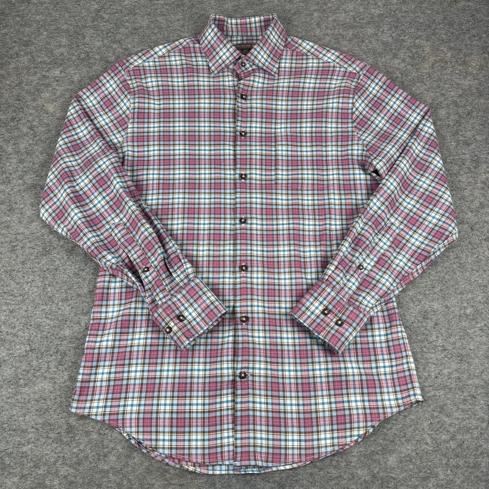 Peter‎ Millar Crown Sport Button Up Shirt Long Sleeve Plaid Pocket Mens Medium M
